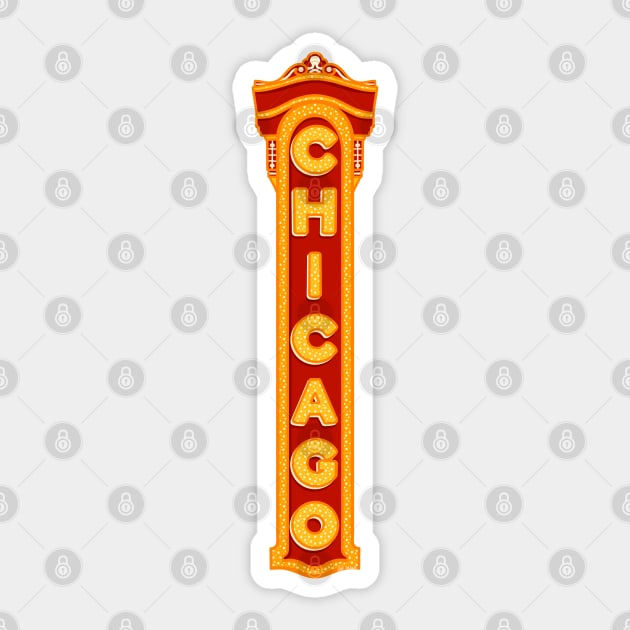 Chicago Theater Sign Sticker by HofDraws